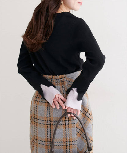 袖口拼接針織衫