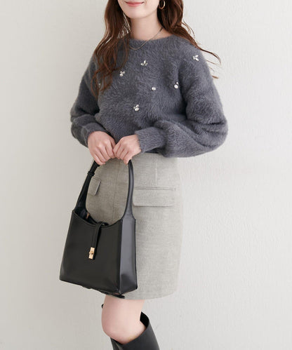 蓬鬆毛絨裝飾針織衫
