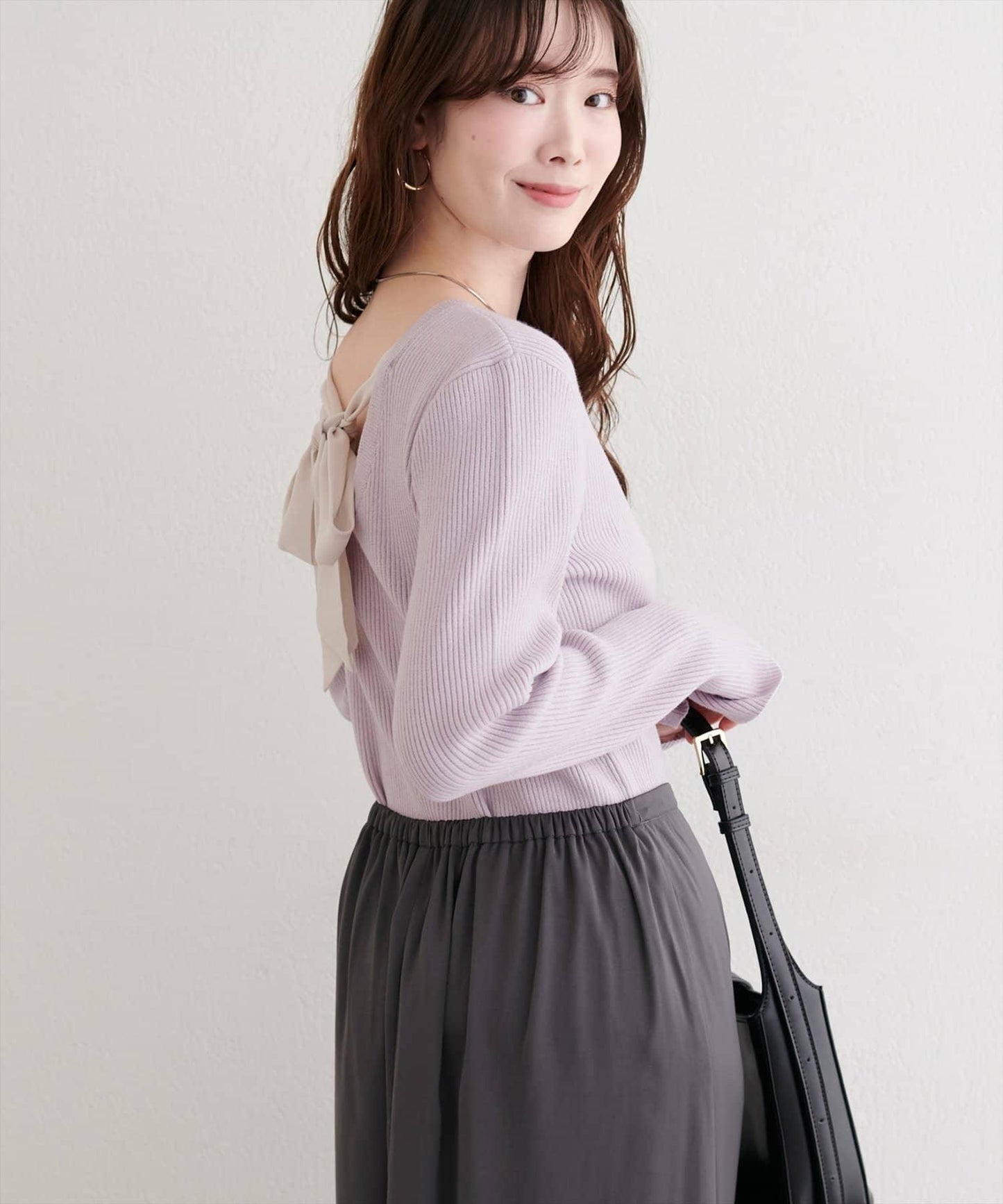 帶蝴蝶結多穿法針織衫