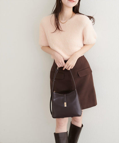 【natural couture】羽毛紗短袖針織套頭衫