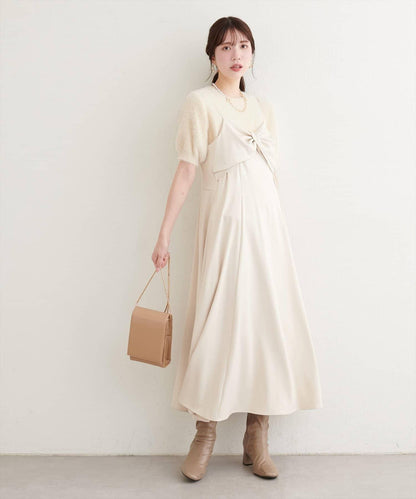 【natural couture】羽毛紗短袖針織套頭衫