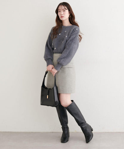 蓬鬆毛絨裝飾針織衫