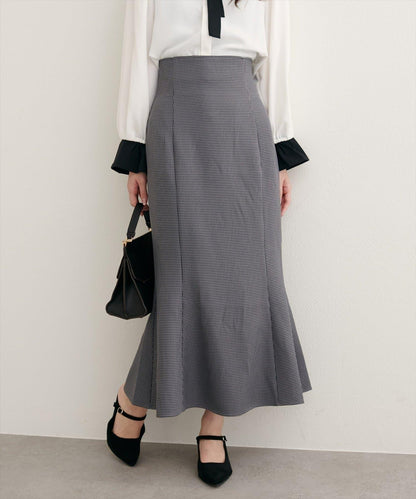 蕾絲繫帶高腰美人魚半身裙