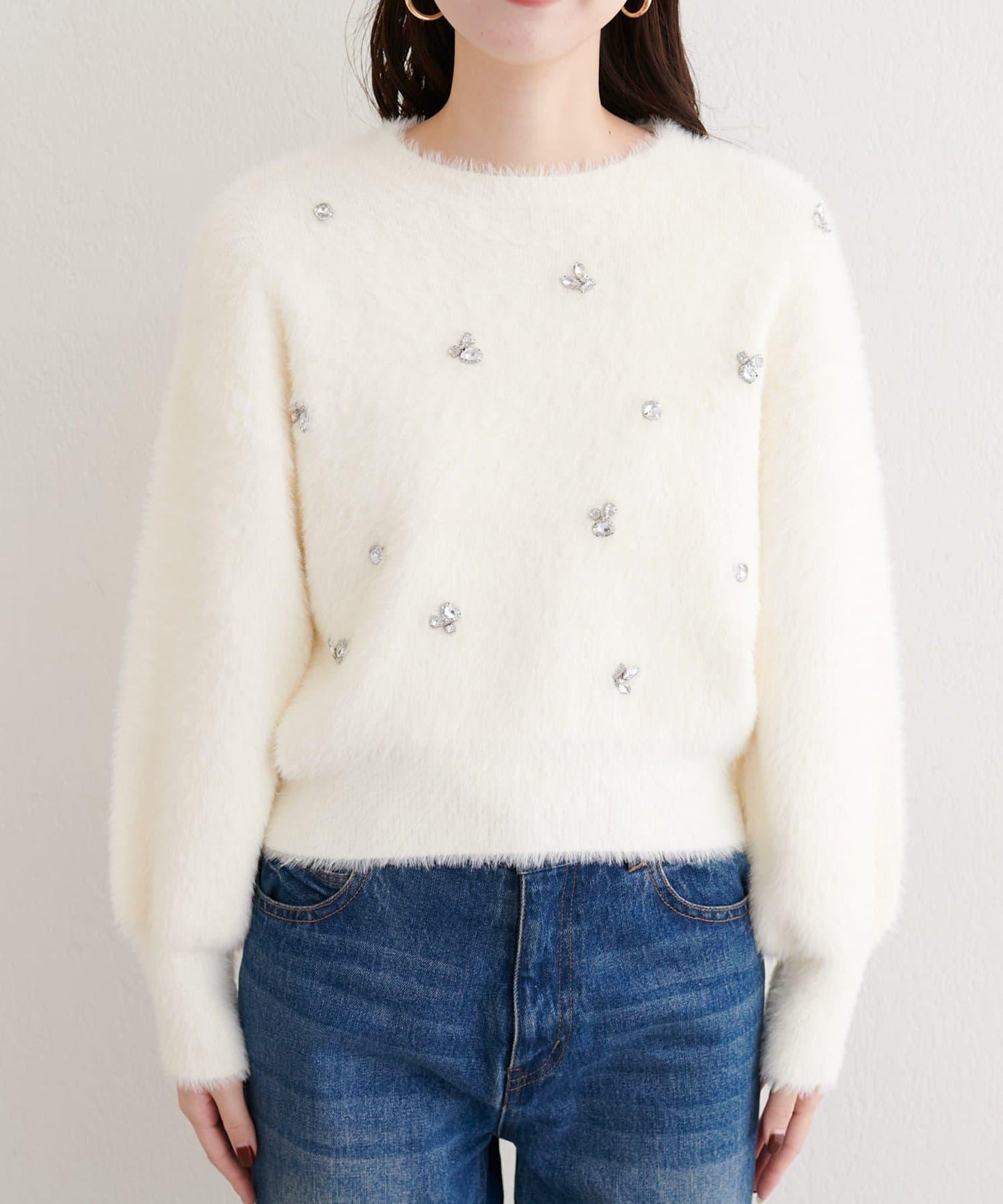 蓬鬆毛絨裝飾針織衫