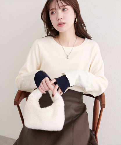 袖口拼接針織衫