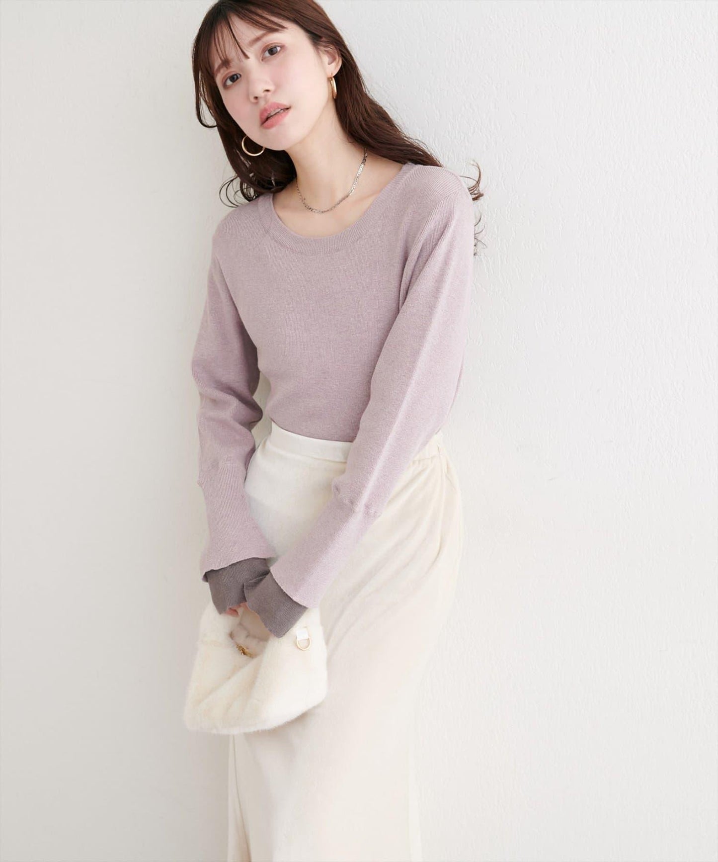 袖口拼接針織衫