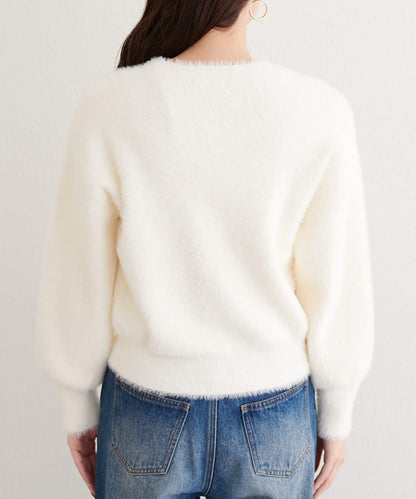 蓬鬆毛絨裝飾針織衫