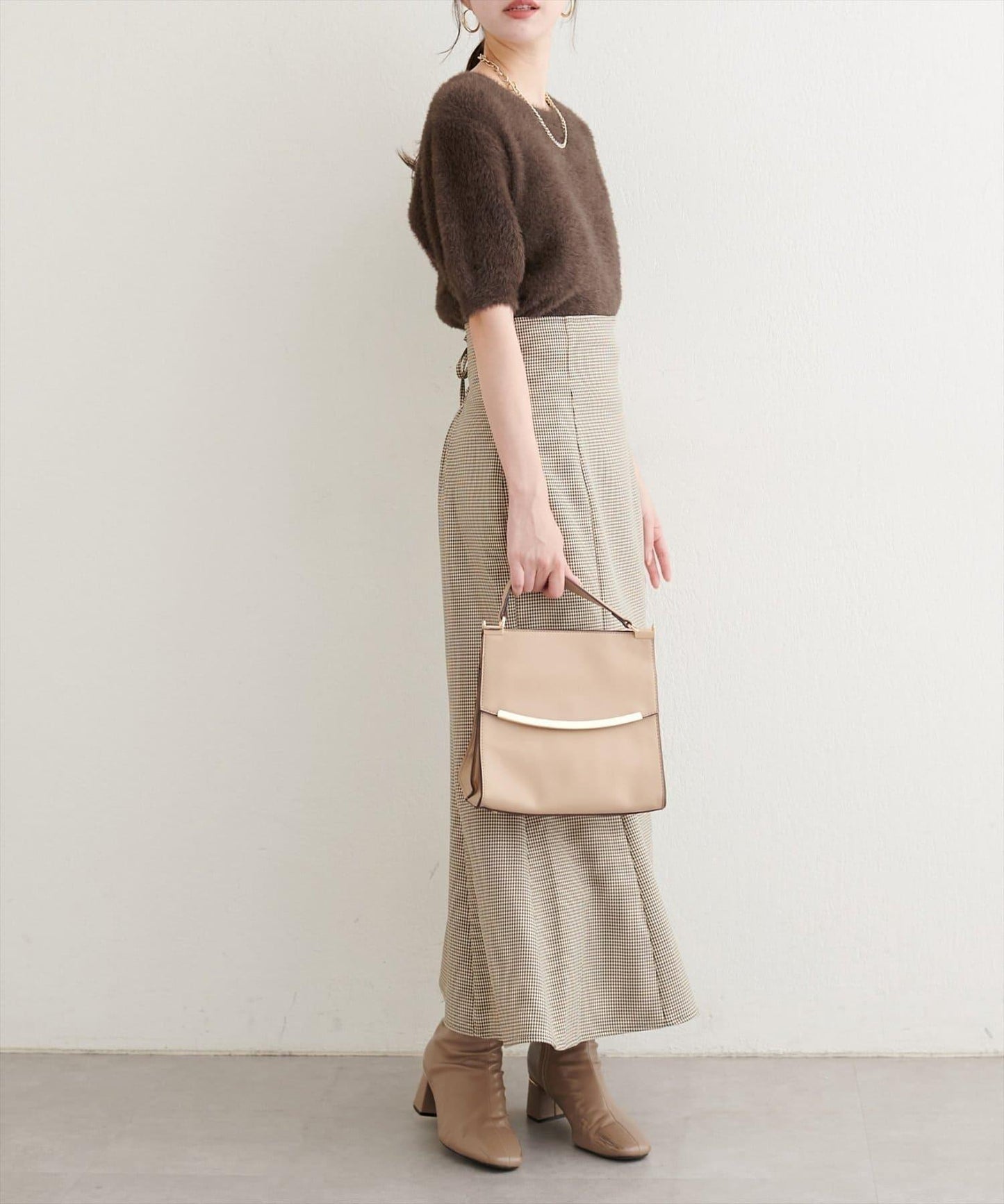 【natural couture】羽毛紗短袖針織套頭衫