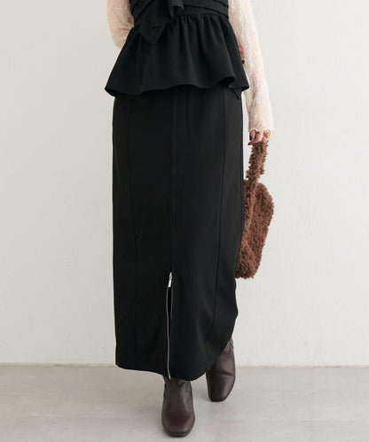 【natural couture】翻蓋口袋拉鍊半身裙