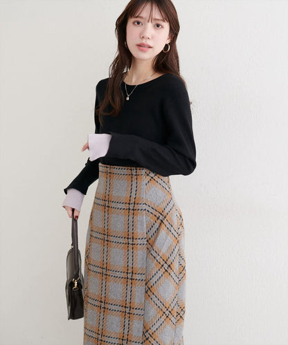 袖口拼接針織衫