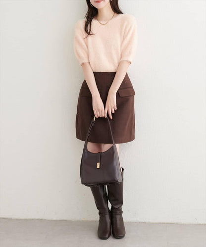 【natural couture】羽毛紗短袖針織套頭衫