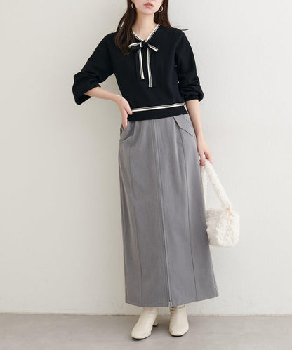 【natural couture】翻蓋口袋拉鍊半身裙