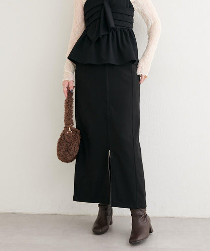 【natural couture】翻蓋口袋拉鍊半身裙