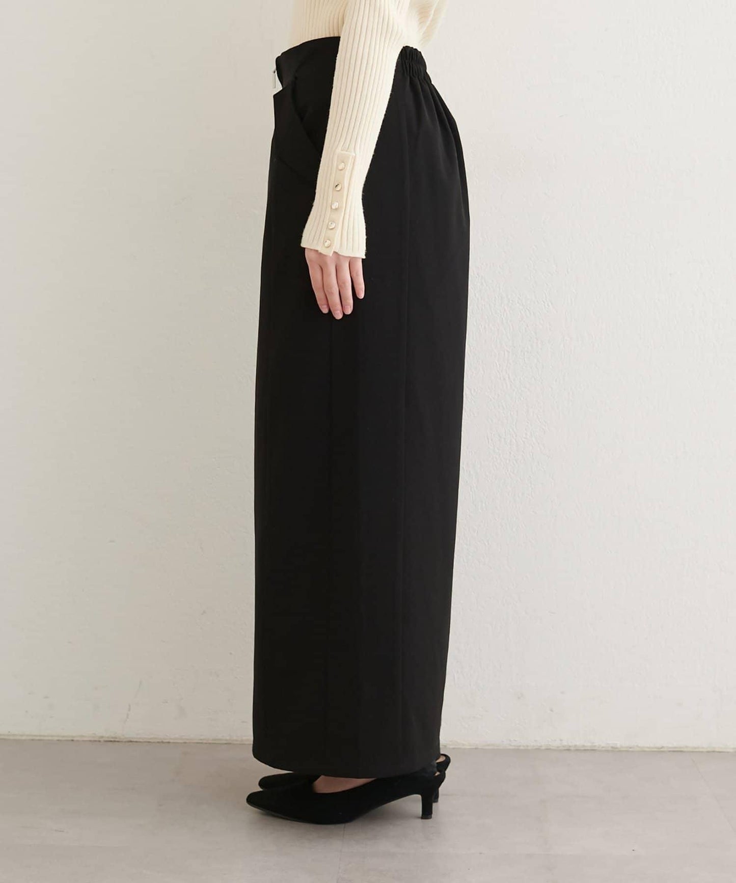 【natural couture】翻蓋口袋拉鍊半身裙