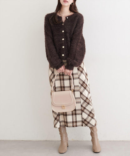 亮片羽毛船領針織套頭衫