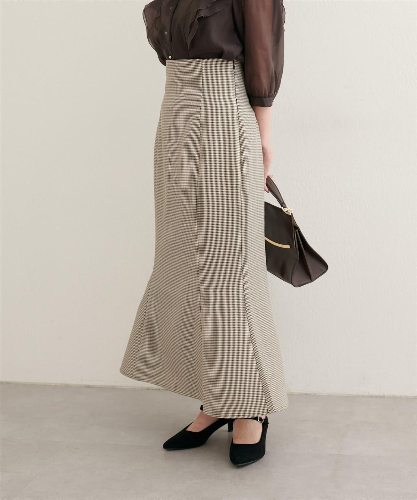 蕾絲繫帶高腰美人魚半身裙