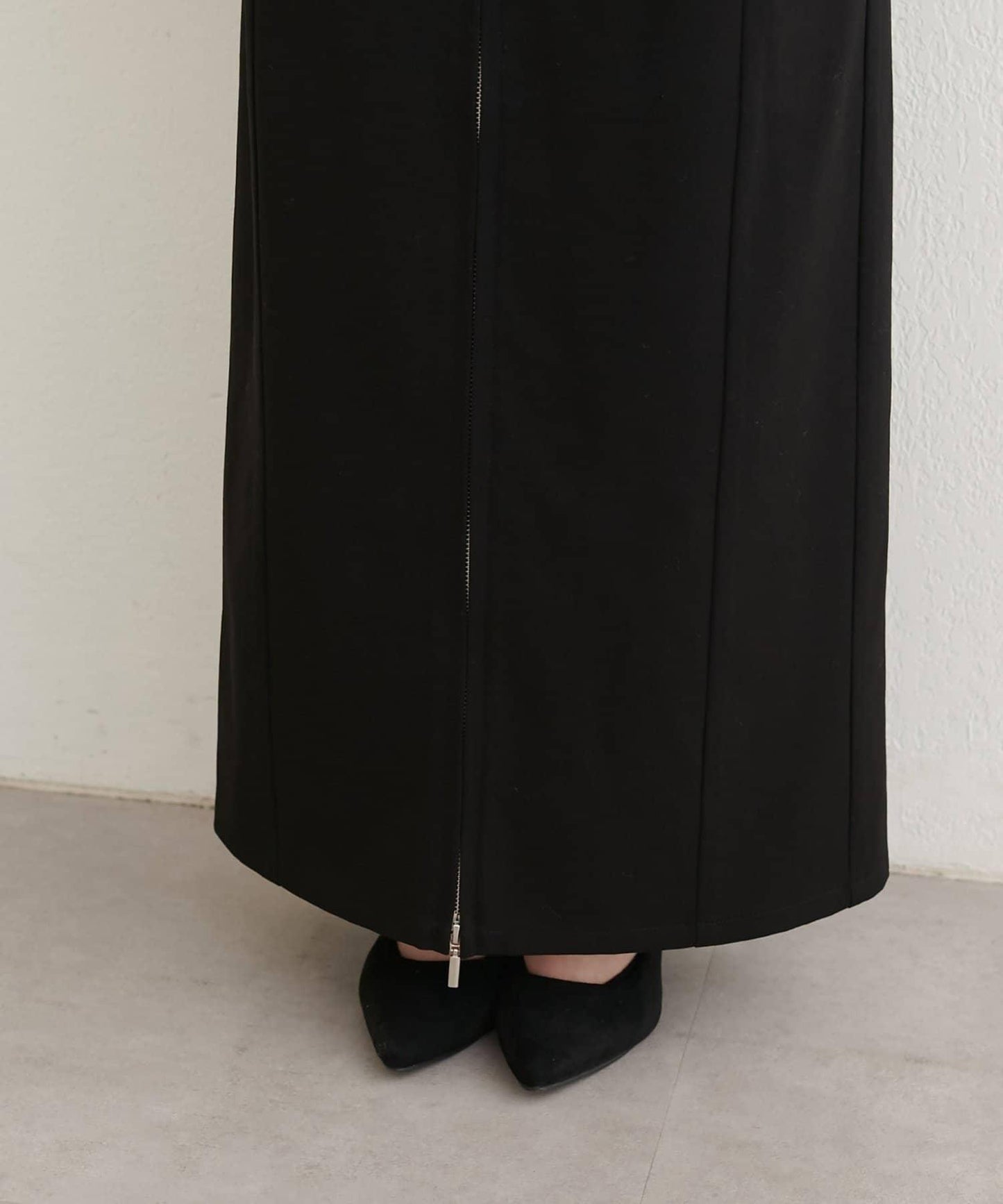 【natural couture】翻蓋口袋拉鍊半身裙