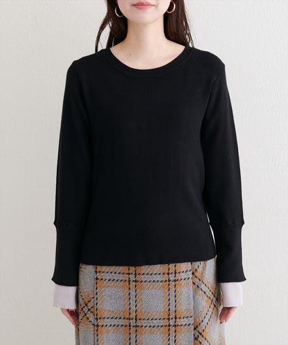 袖口拼接針織衫