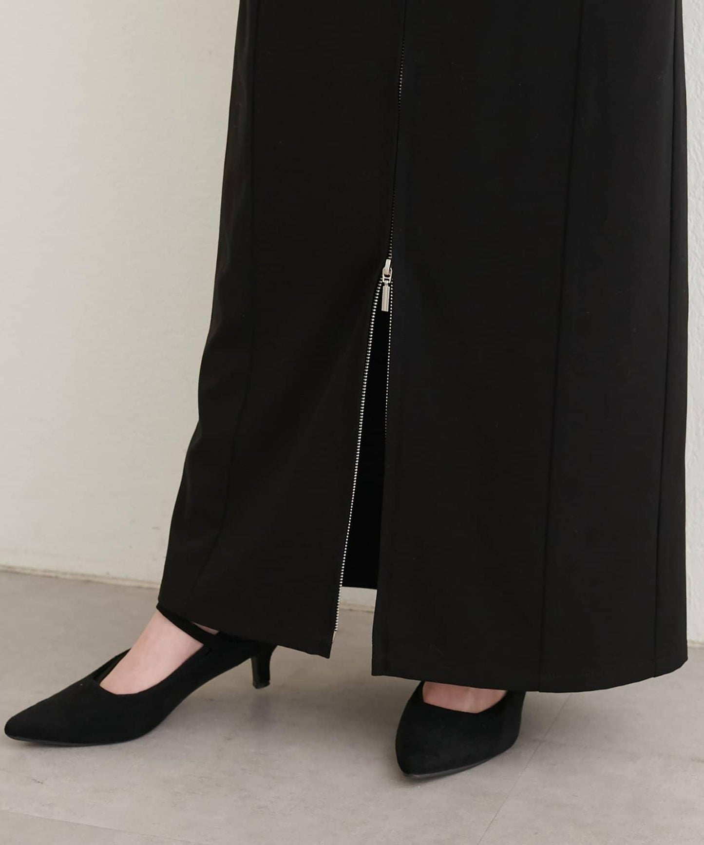 【natural couture】翻蓋口袋拉鍊半身裙