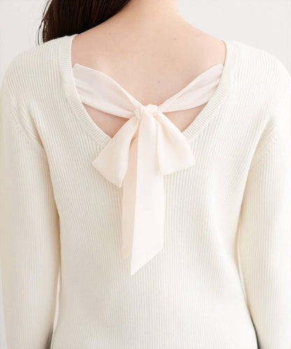 帶蝴蝶結多穿法針織衫