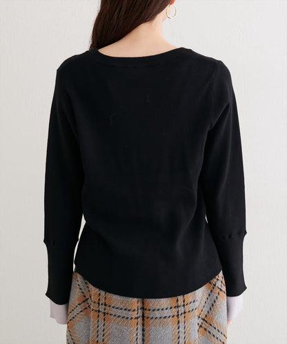 袖口拼接針織衫