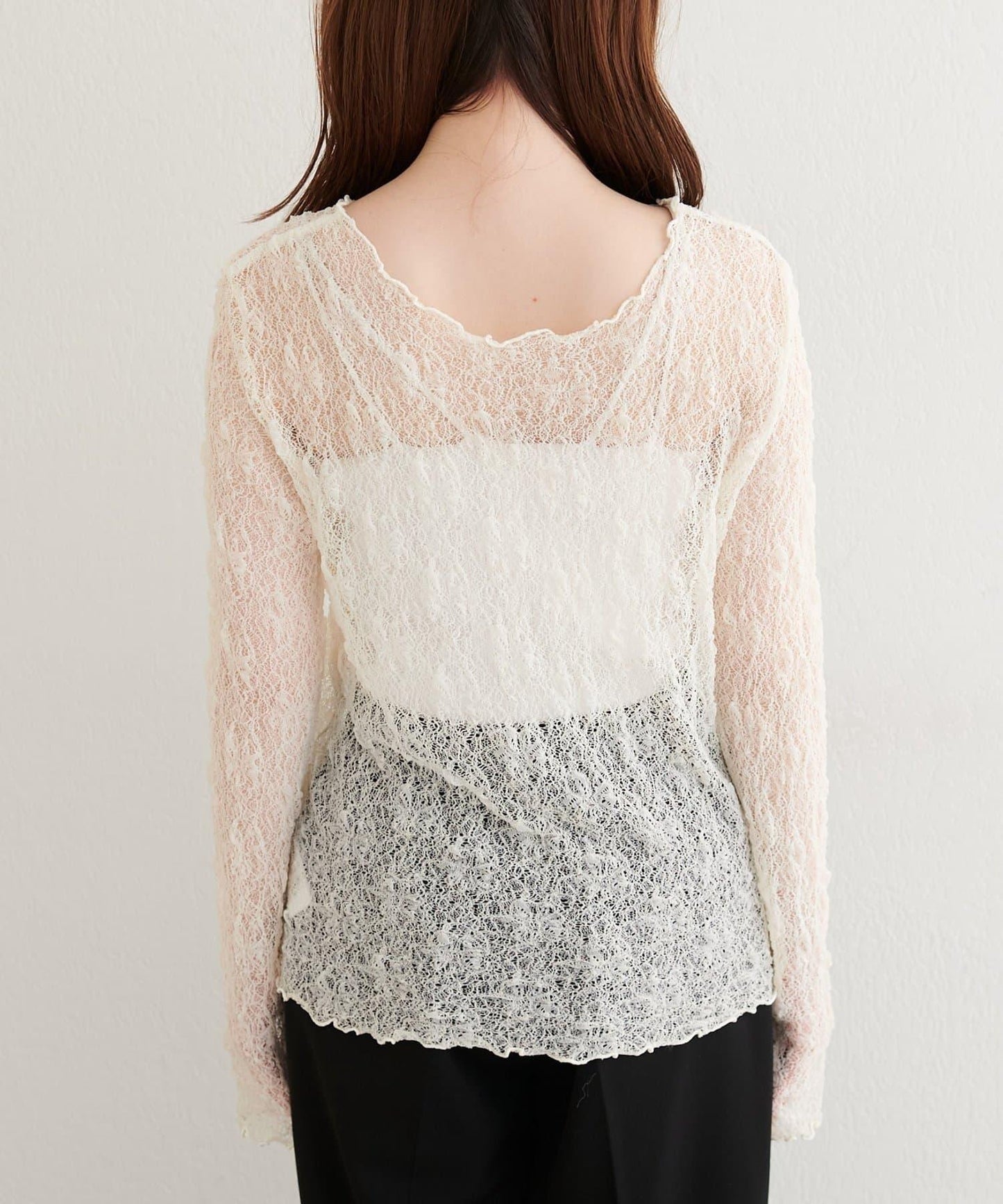 【Every very】蝴蝶結吊帶背心+蕾絲波浪邊T恤套裝