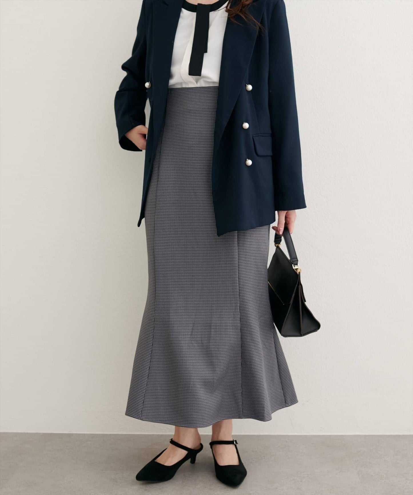 蕾絲繫帶高腰美人魚半身裙