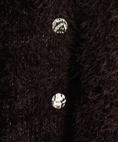 亮片羽毛船領針織套頭衫