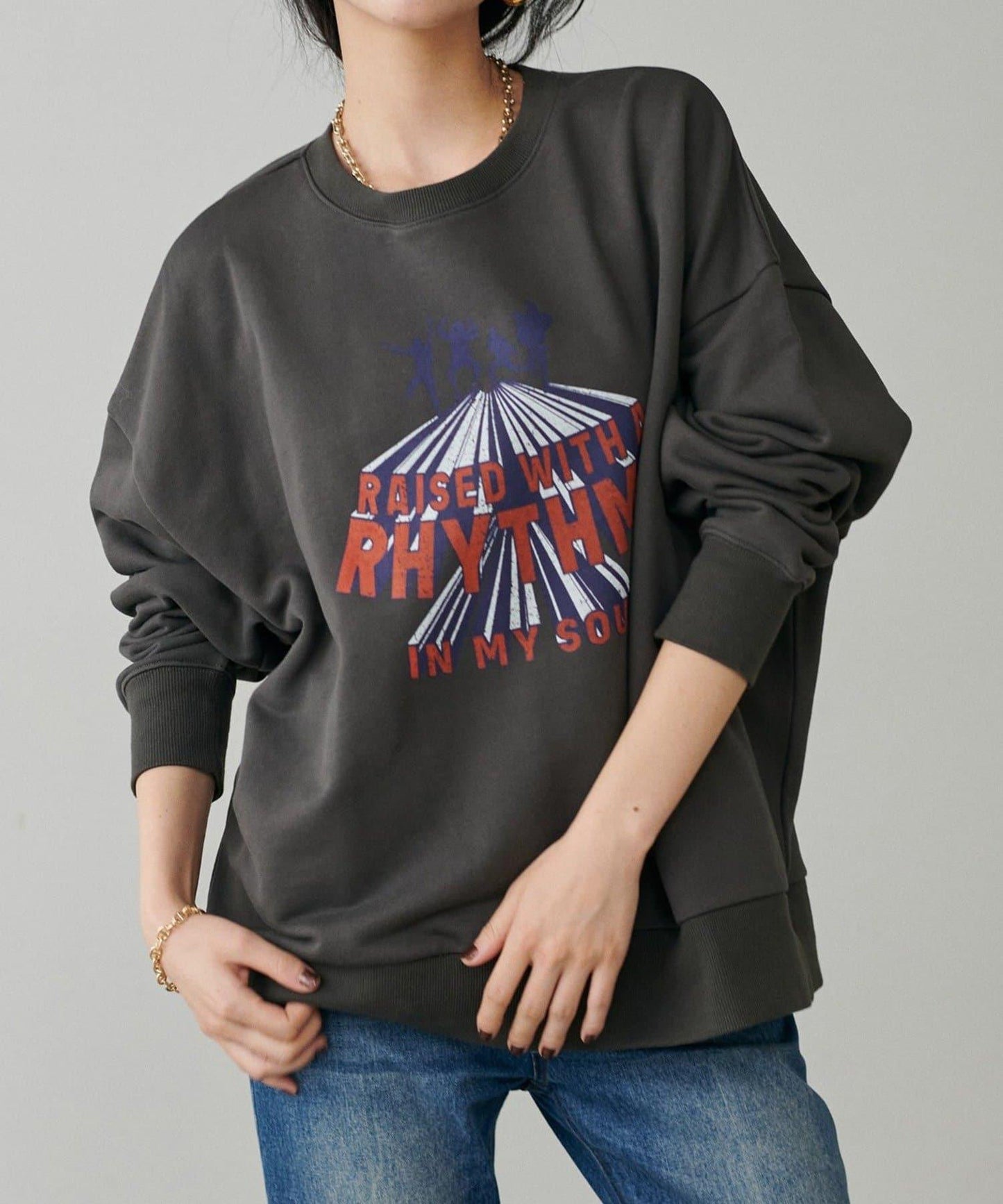 【LARUTA】圖案標誌加絨套頭衫