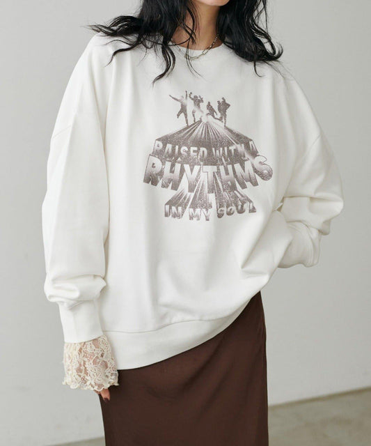 【LARUTA】圖案標誌加絨套頭衫