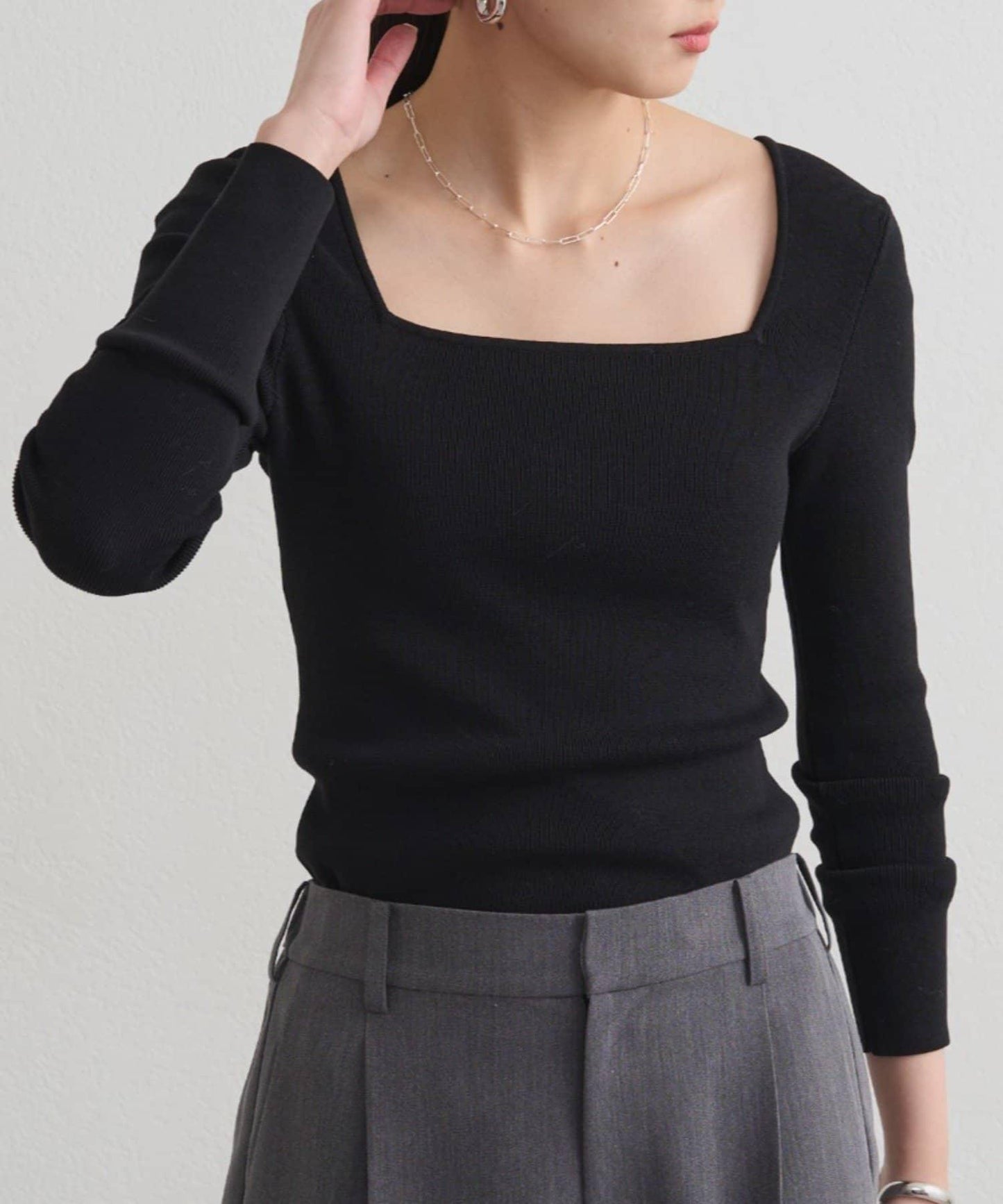 【earthy_】方領針織衫