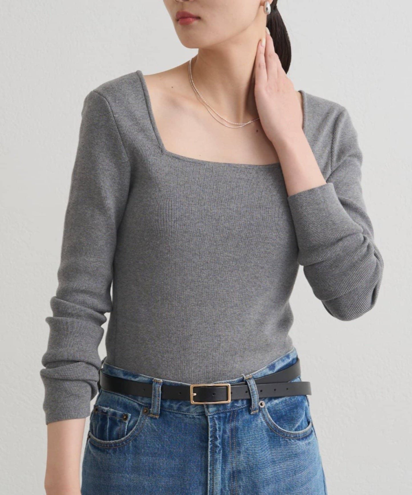 【earthy_】方領針織衫