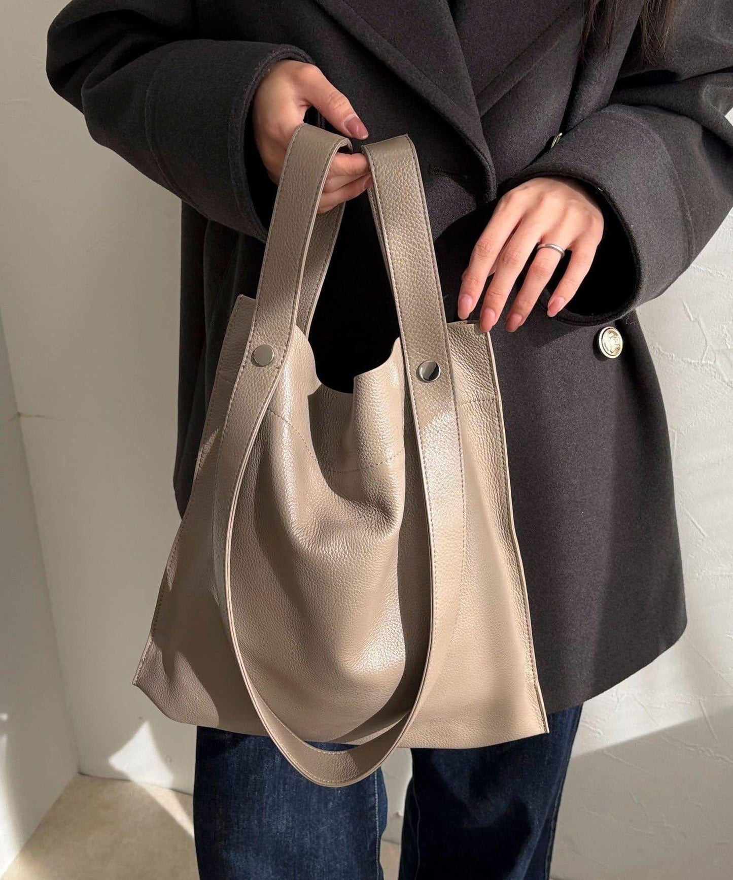 【BEAURE/ビュレ】2WAY手柄真皮托特包