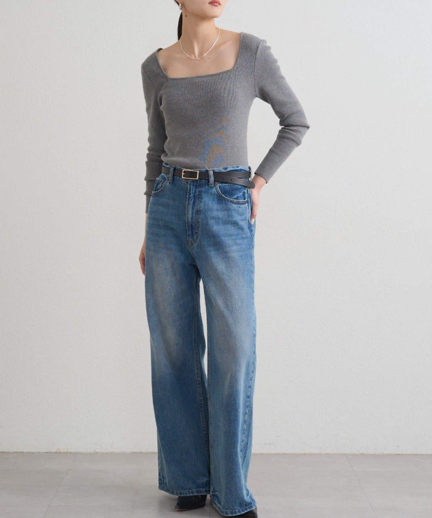 【earthy_】方領針織衫