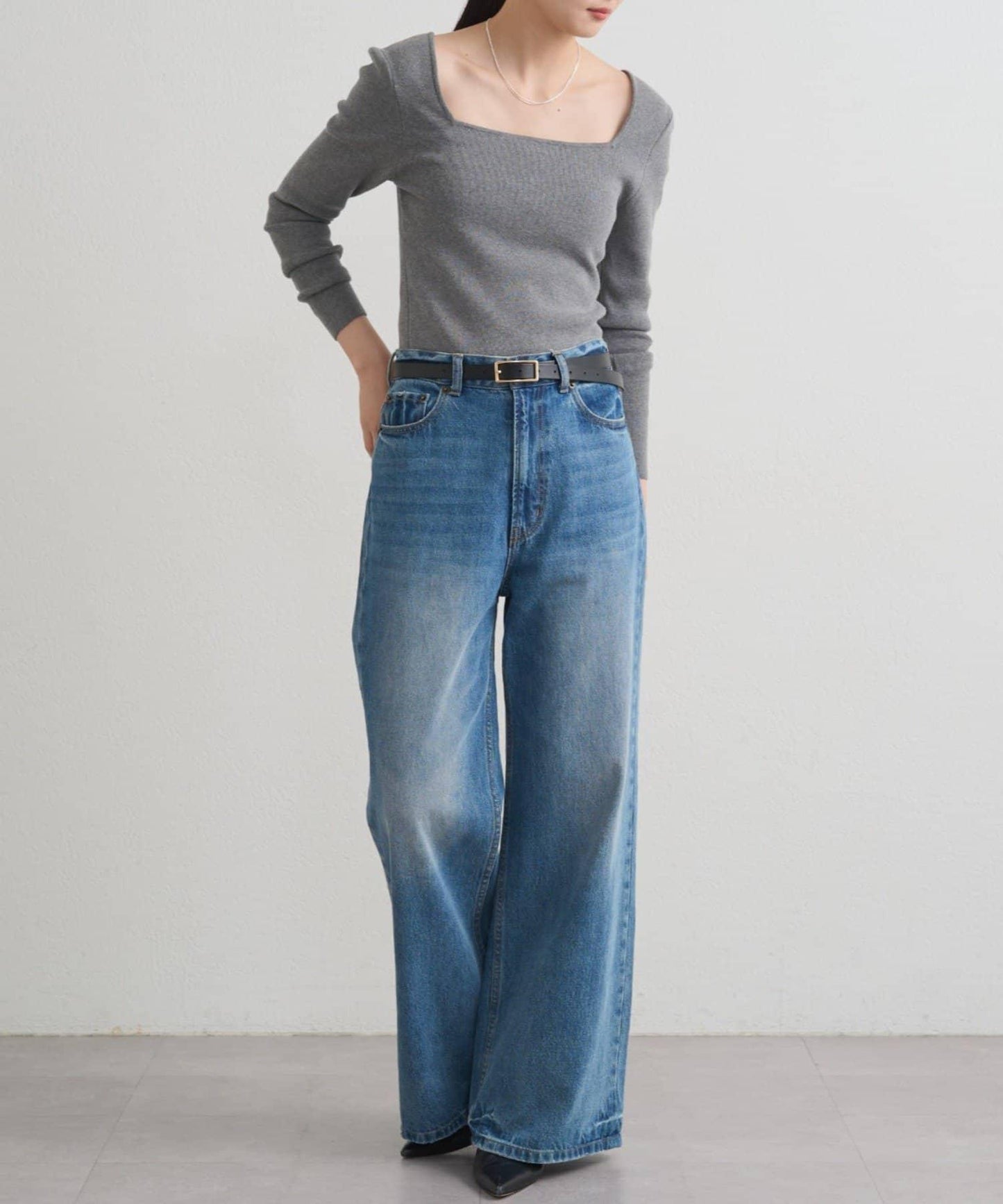 【earthy_】方領針織衫