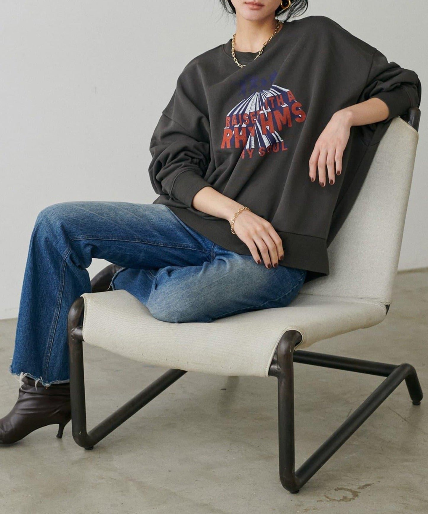 【LARUTA】圖案標誌加絨套頭衫