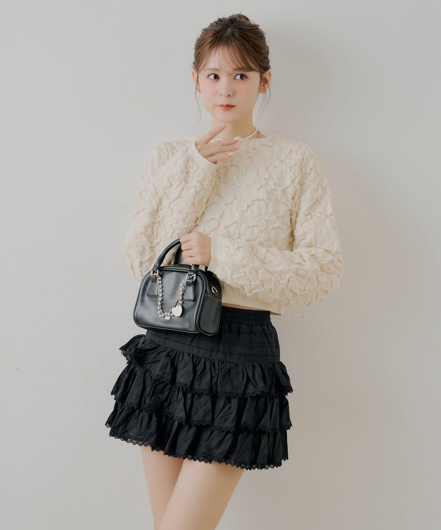 層疊荷葉邊迷你裙