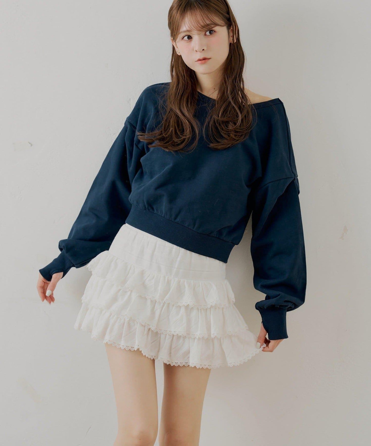 層疊荷葉邊迷你裙