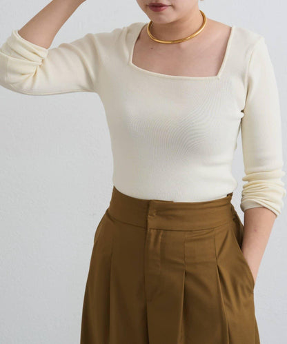 【earthy_】方領針織衫