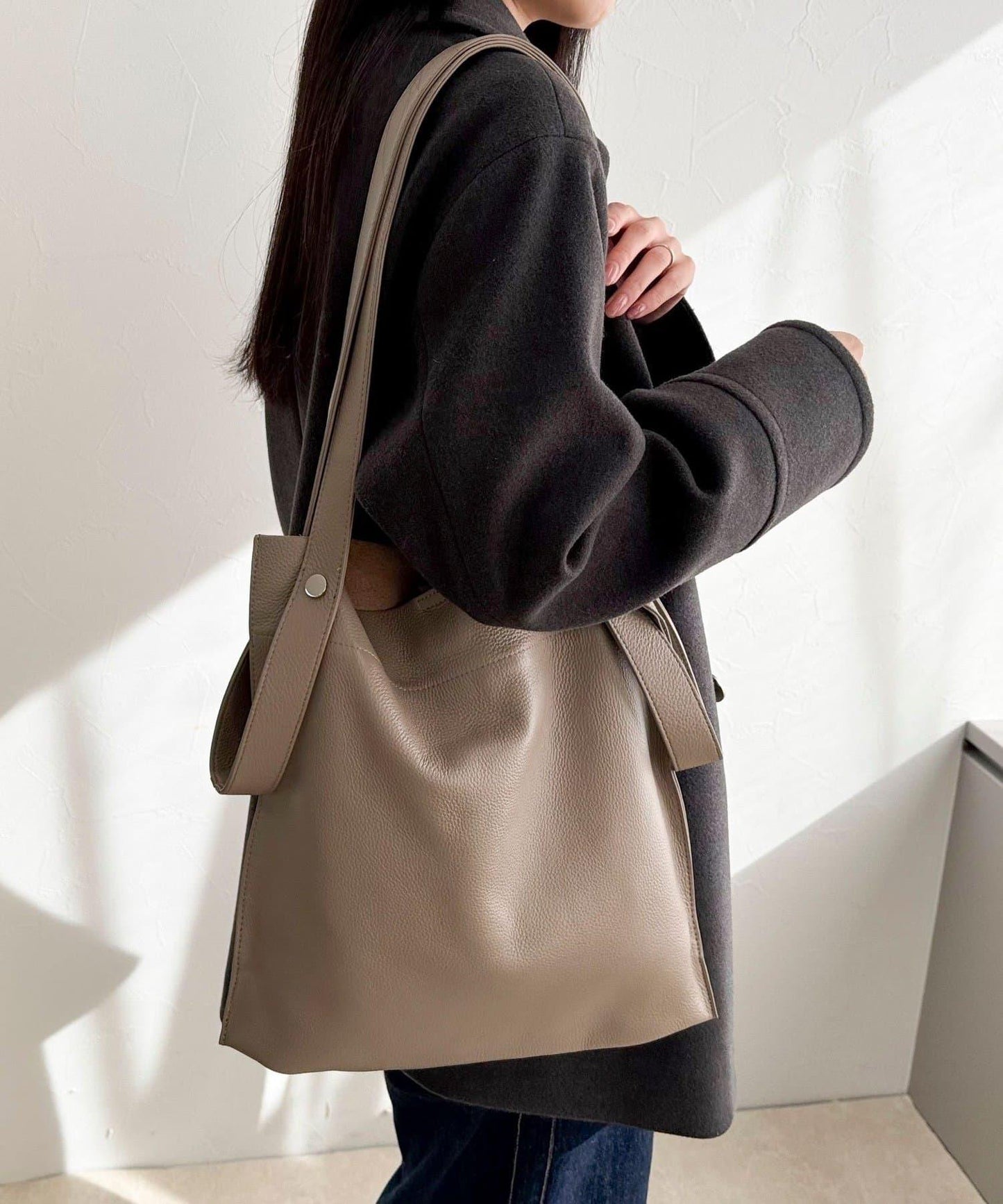 【BEAURE/ビュレ】2WAY手柄真皮托特包