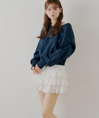 層疊荷葉邊迷你裙