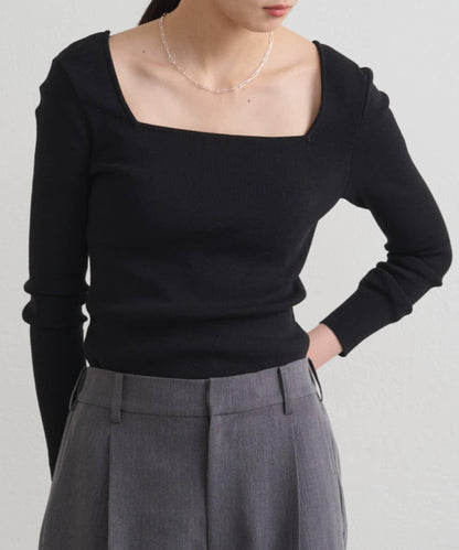 【earthy_】方領針織衫