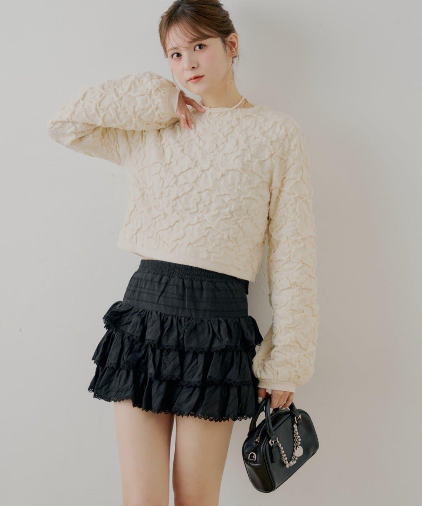 層疊荷葉邊迷你裙