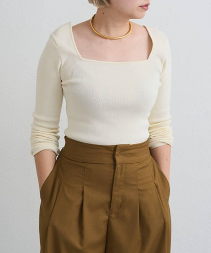 【earthy_】方領針織衫