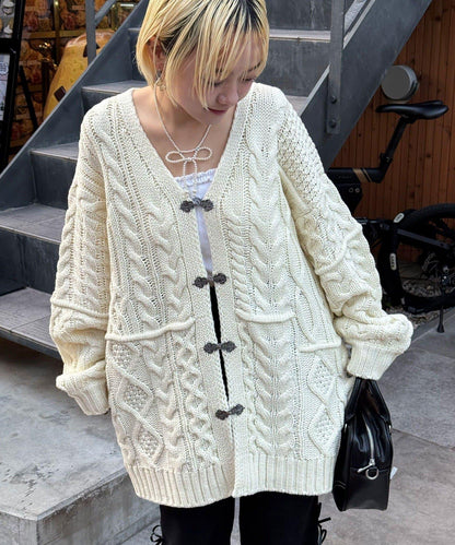 拼接提花編織開衫