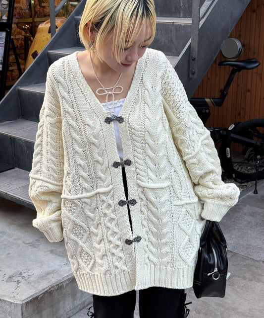 拼接提花編織開衫