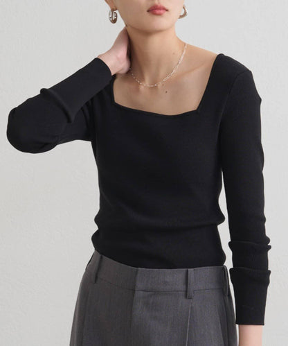 【earthy_】方領針織衫