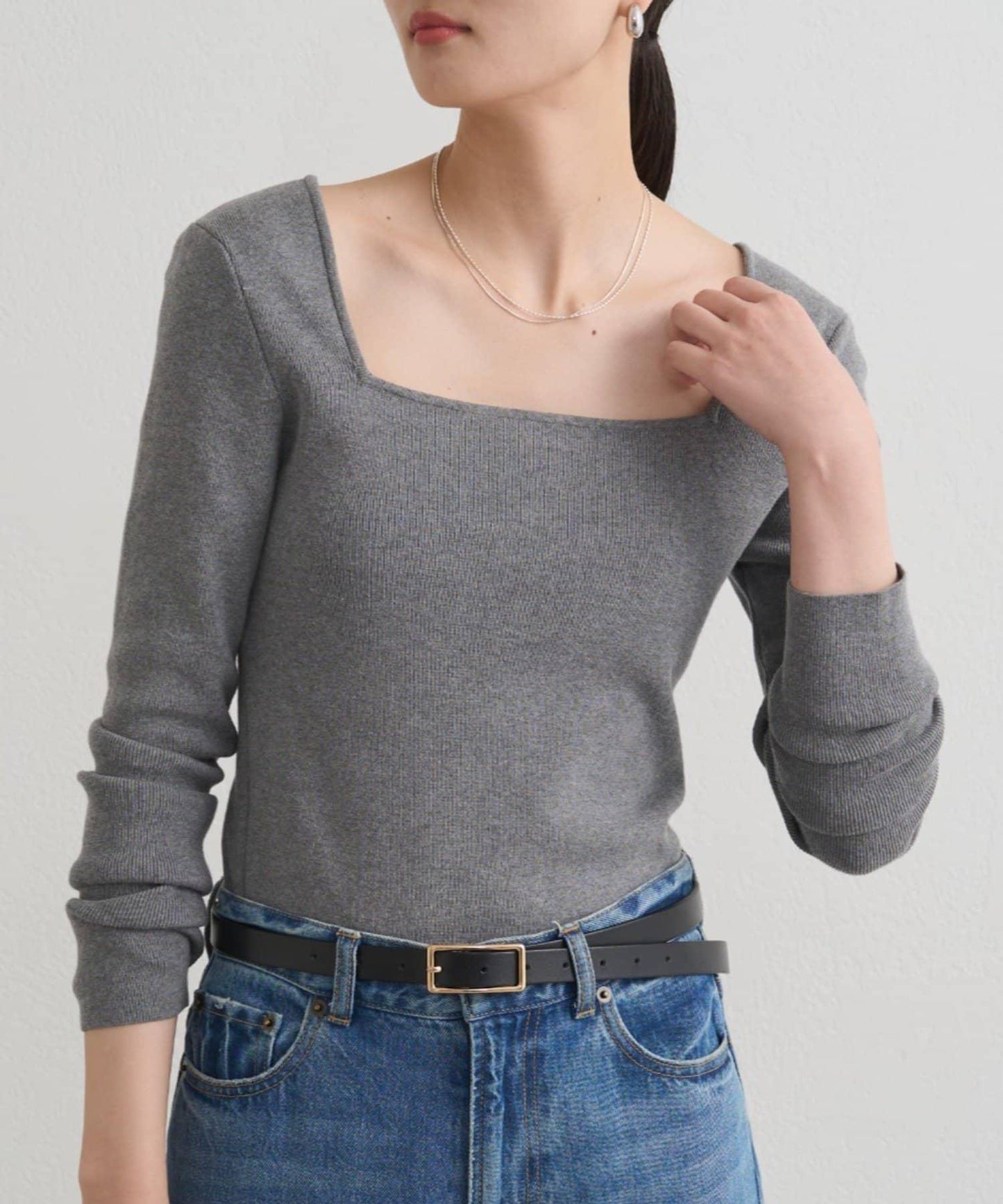 【earthy_】方領針織衫