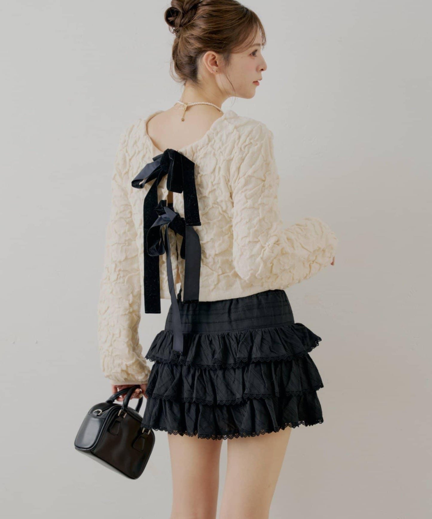 層疊荷葉邊迷你裙