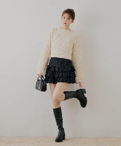 層疊荷葉邊迷你裙